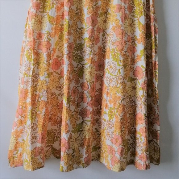 NWT Girl and The Sun Womens Yellow Floral Side Double Slit Maxi Skirts Size M - Picture 2 of 8